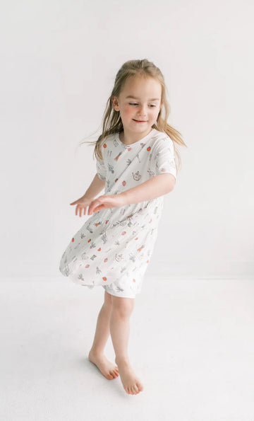 Little Lott - Charlotte Tiered Dress in Tiny Gardeners