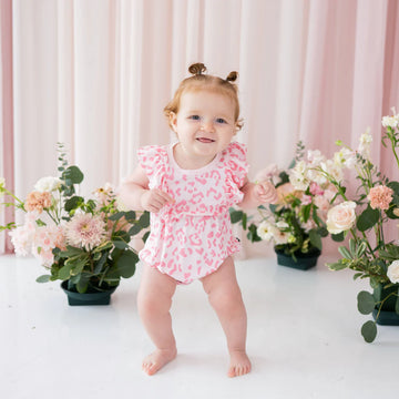 KYTE BABY - Bubble Romper - Sakura Leopard