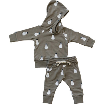 Mebie Baby - Snowman Hooded French Terry Set