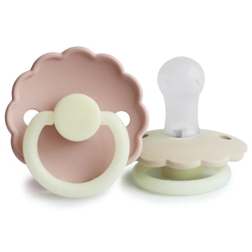 FRIGG Daisy Night Silicone Pacifier 2-Pack - Blush/Cream