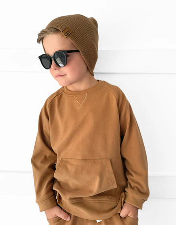 LITTLE BIPSY - POCKET PULLOVER - CARAMEL