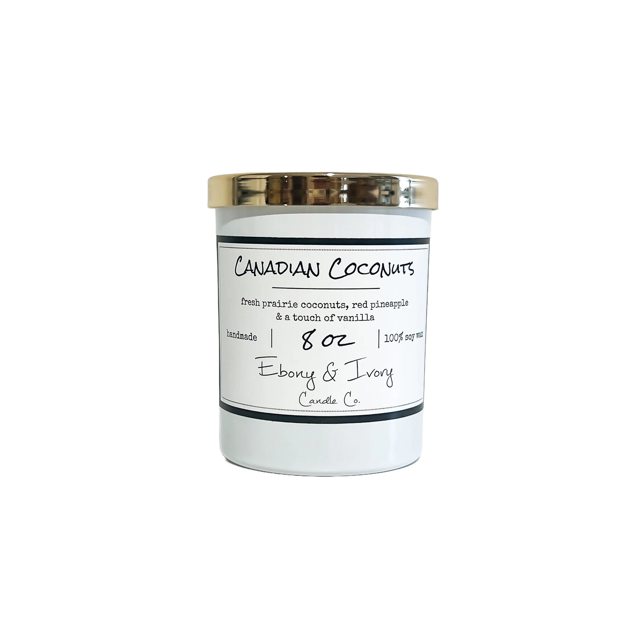 Ebony & Ivory - Canadian Coconuts - 8oz Candle