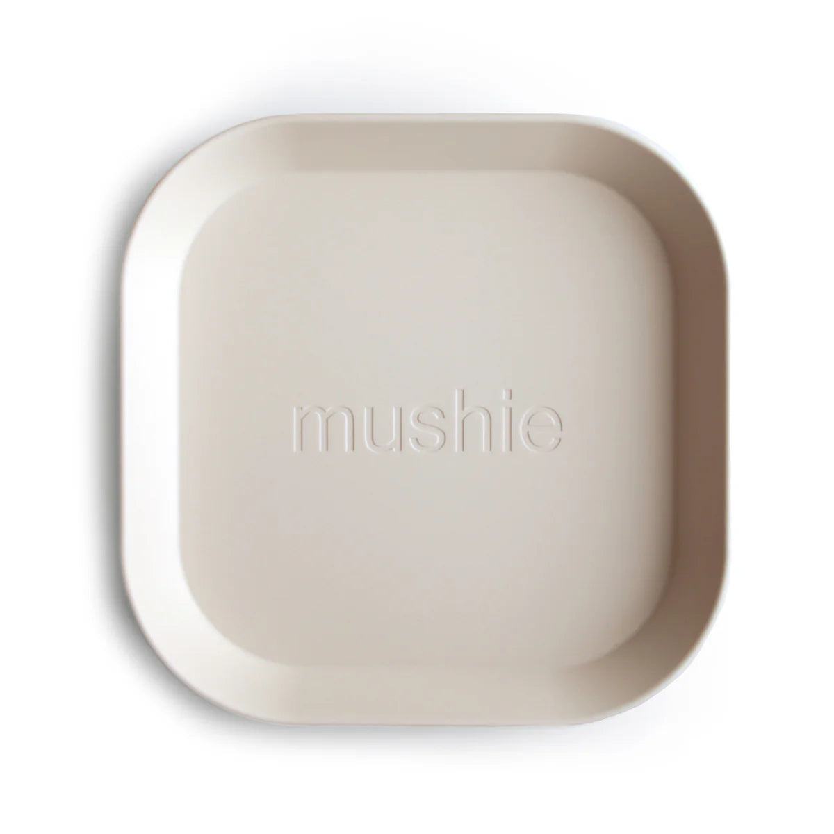 Mushie - Square Dinnerware Plates, Set of 2 - Ivory