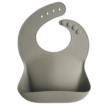 Mushie - Silicone Baby Bib - Silver Sage