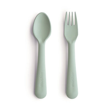 Mushie - Dinnerware Fork and Spoon Set - Sage