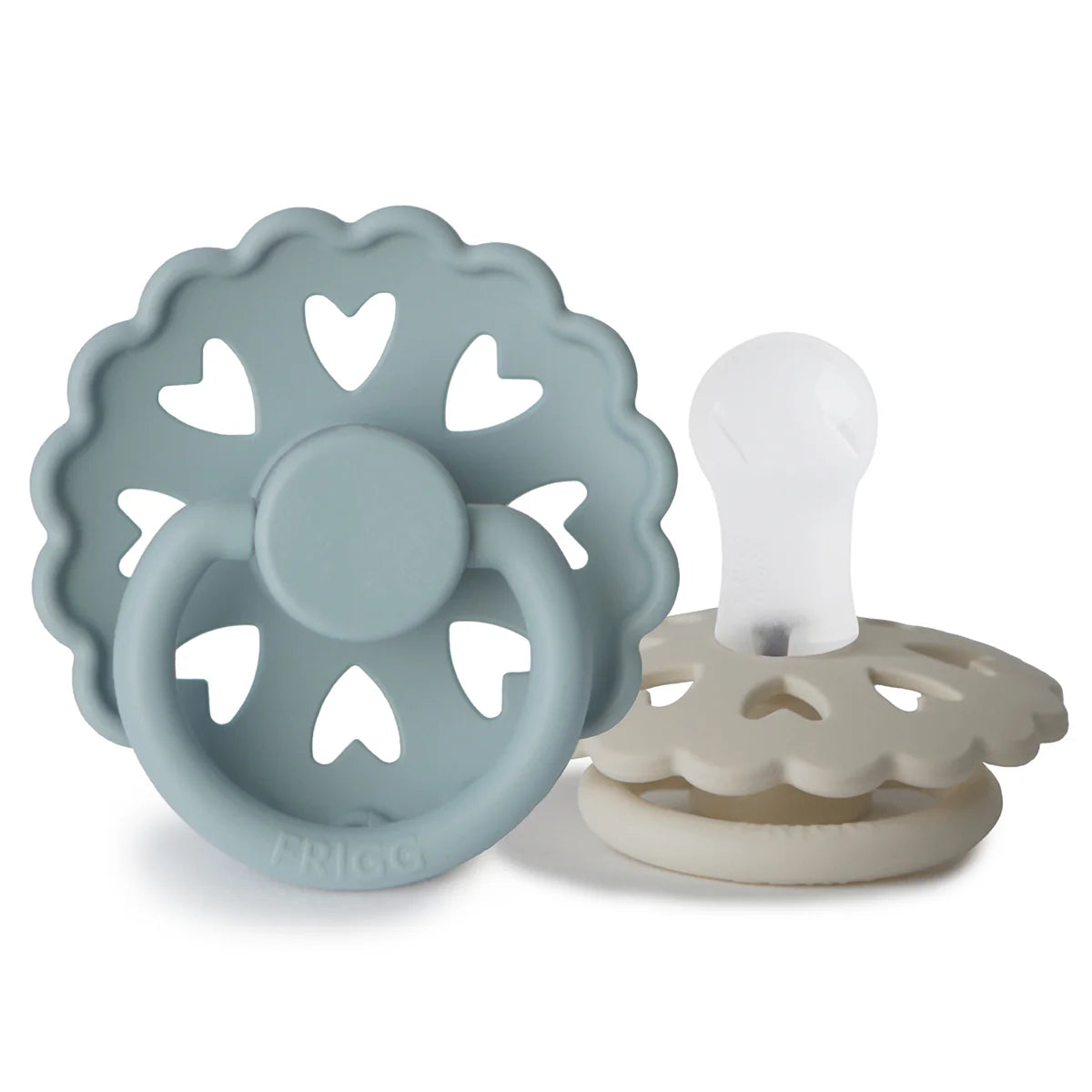 Frigg Andersen Fairytale Silicone Pacifier | 2-Pack - Stone Blue/Willow Gray