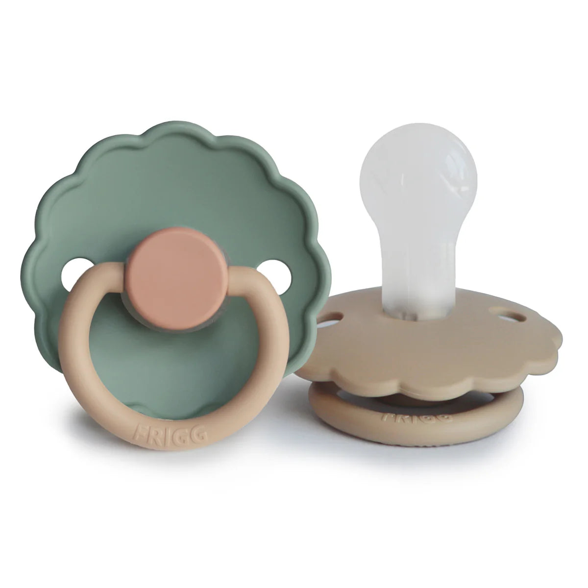 FRIGG Daisy Silicone Baby Pacifier | 2-Pack - Willow/Criossant