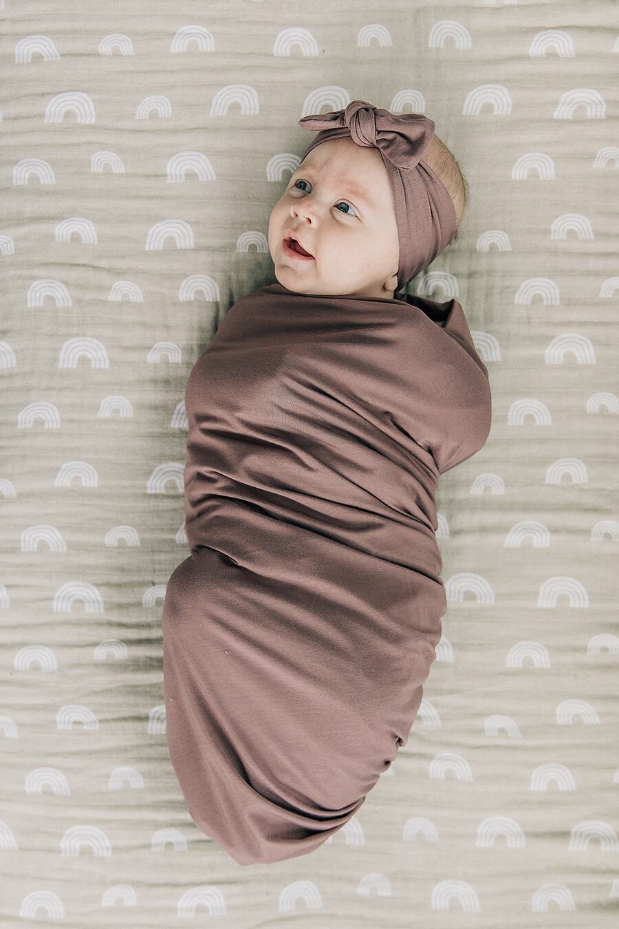 Mebie Baby Plum Stretch Swaddle